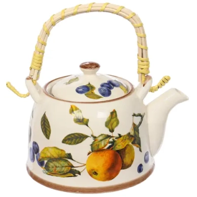 Чайник заварочный керамический 700мл с ситом «Апельсины»
