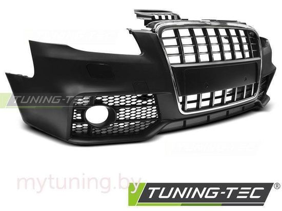 Передний бампер S-LINE CHROME BLACK для Audi A4 B7
