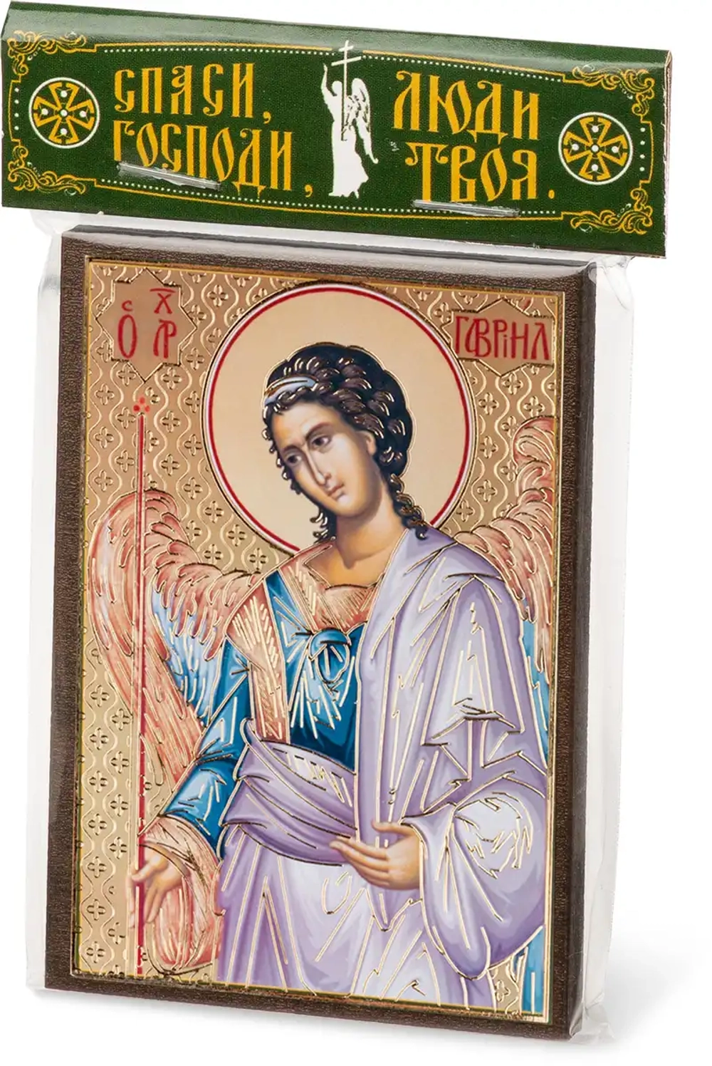 Икона "Архангел Гавриил" 6х9 на МДФ-6