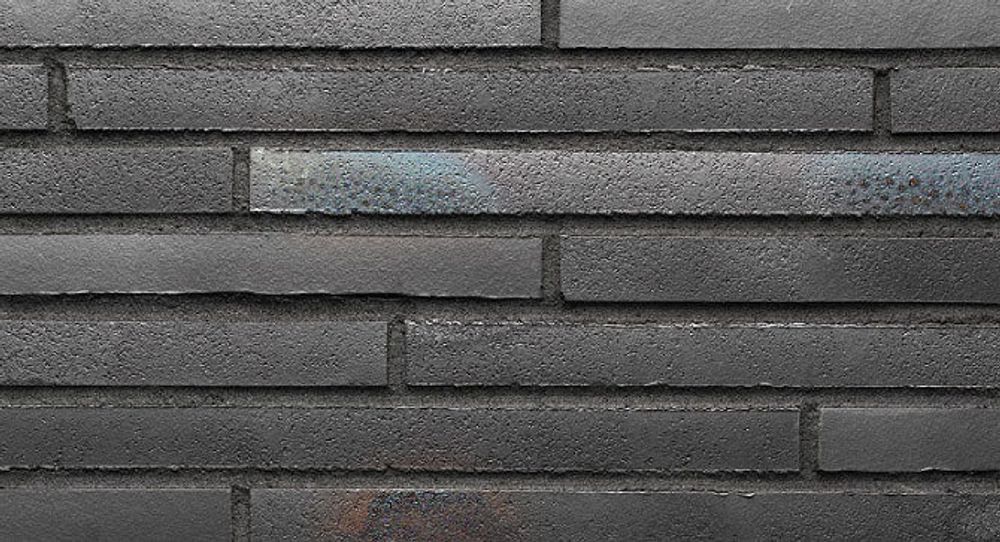 Stroeher - 456 schwarz-blau, Riegel 50, сверхдлинная, 490x40x14 - Клинкерная плитка для фасада и внутренней отделки