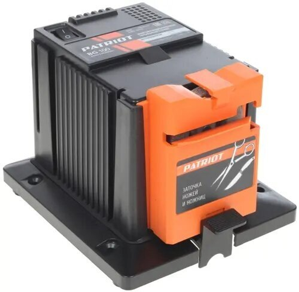 Точильный станок PATRIOT BG100, универсальный, защитный экран, 1350 об./мин., 8 мм