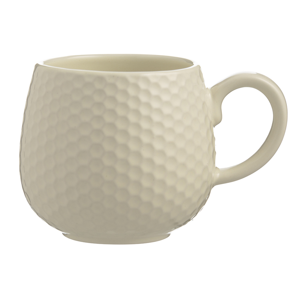 Кружка embossed, 350 мл, кремовая