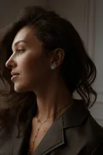 Серьги-пусеты круги Green