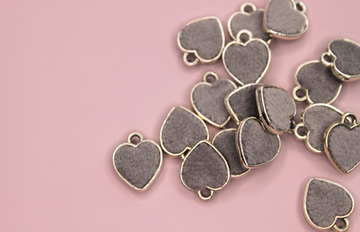 Подвеска сердце(мех) 12х19 мм серый