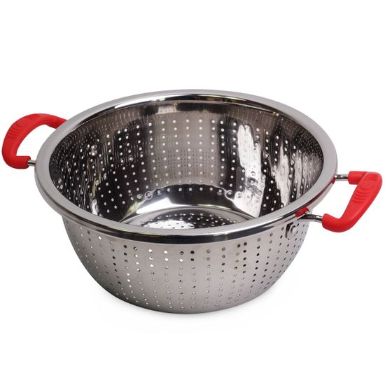 Дуршлаг 26 см. из нержавеющей стали Kamille KM 4359 с двумя силиконовыми ручками