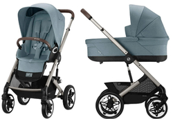 Коляска Cybex Talos S Lux TPE complete Cloud G Moon Black Plus 3 в 1 Stormy Blue с дождевиками
