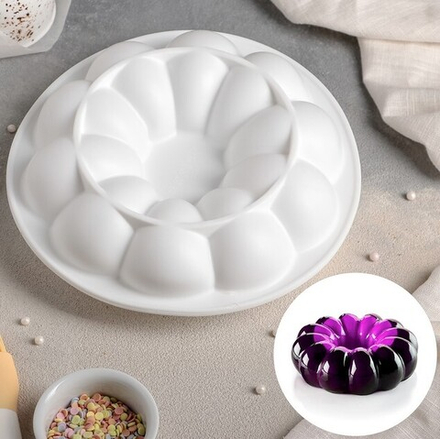 Форма для выпечки и муссовых десертов 21х7 см "Цветок", цвет белый