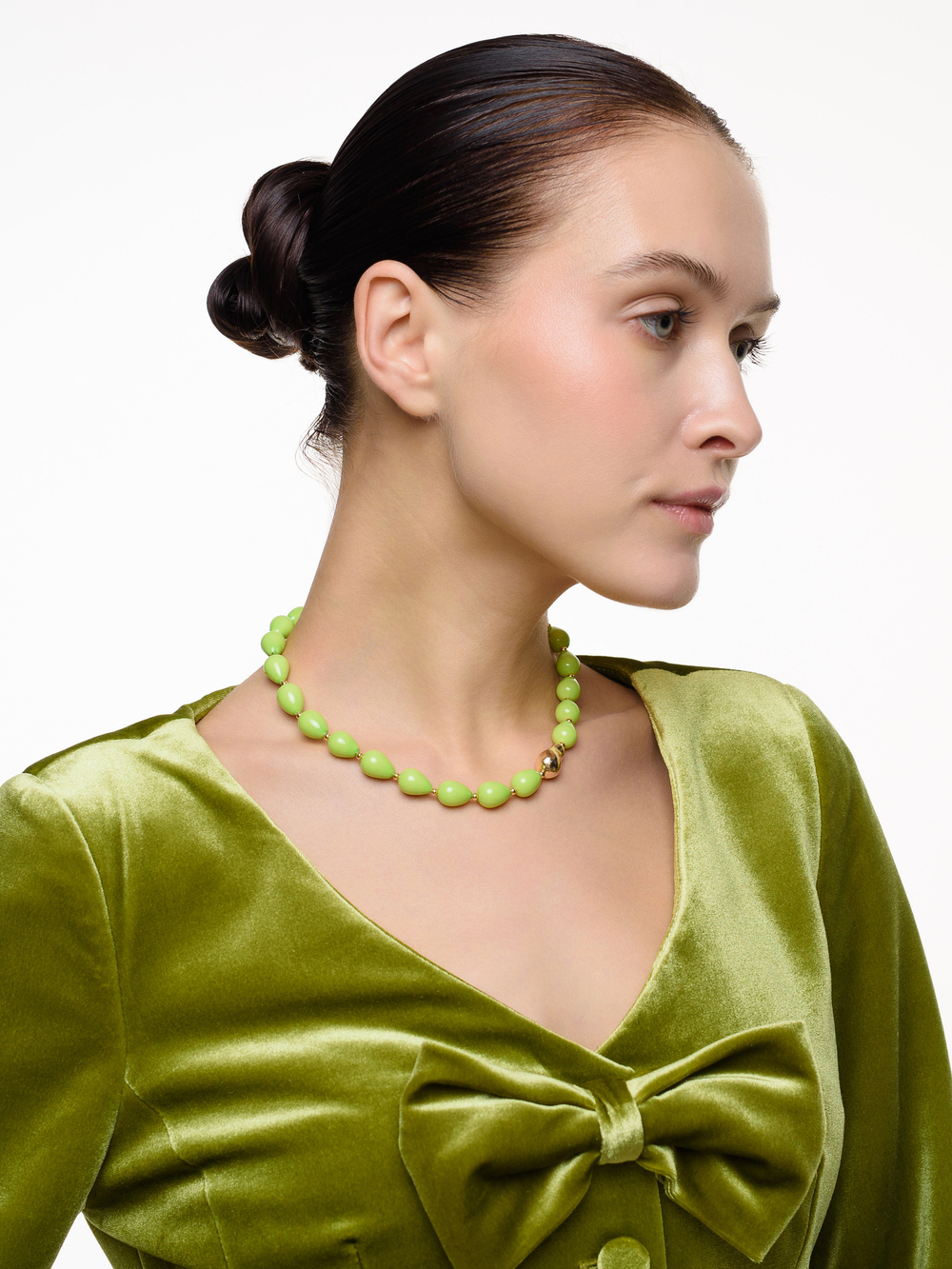 Колье "Green pears" Gold