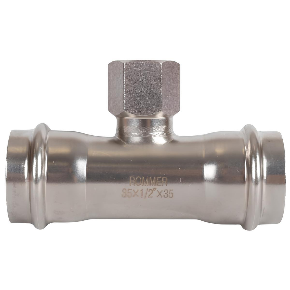 ROMMER Тройник с ВР 35x1/2" из нержавеющей стали прессовой