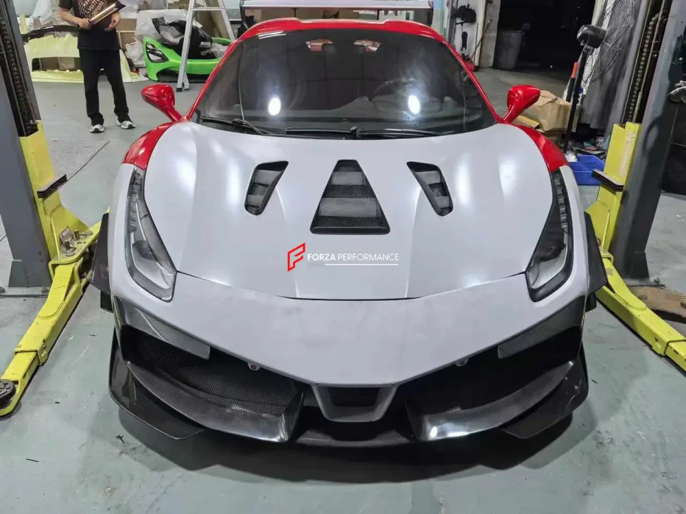 Карбоновый обвес для Ferrari 488 2015-2020 переделка в 488 Challenge Evo Феррари