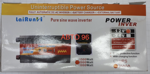 Инвертор напряжения LaiRun 24-220V 2000W (24 вольт) с чистым синусом Оптом