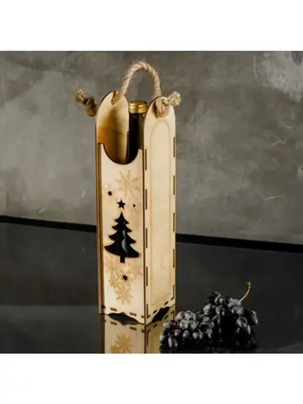 Новогодняя подарочная коробка для вина