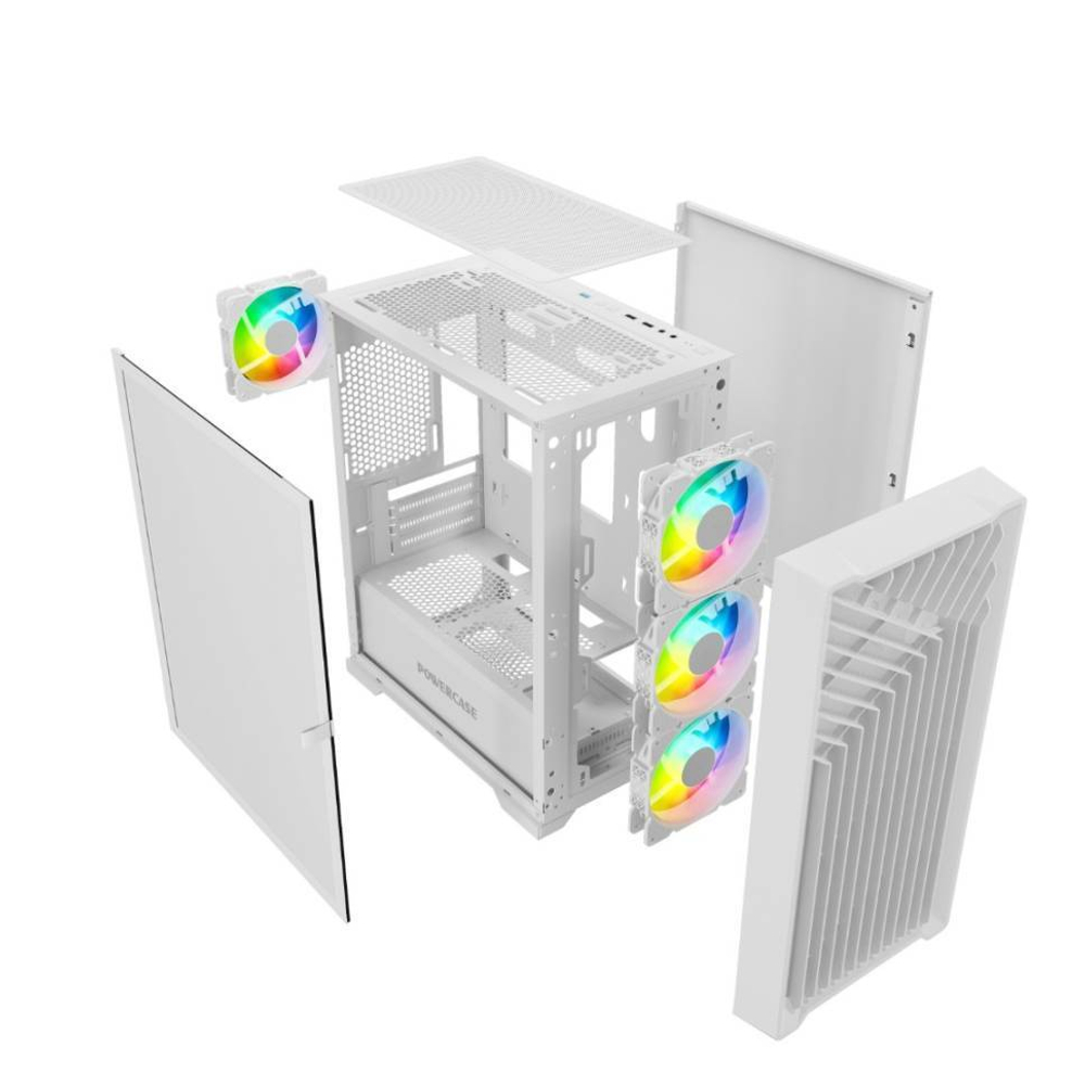 Компьютерный корпус Powercase Mistral Micro X4W TG White