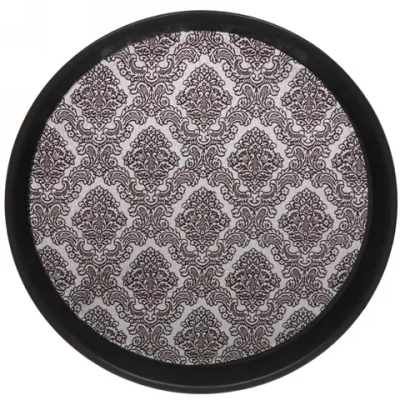 Поднос пластиковый «Роскошь» 29см серебро