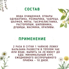 Бальзам без сахара «Очищение и усиление печени»/200мл
