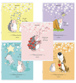 Тетрадь А5 48л. клетка "Приключения Ёжика" скоба, обложка картон, микс в спайке (BRAUBERG)