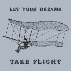 Print PewPewCat Let your dreams take flight для серой футболки