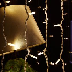 ULD-C2030-240-TWK WARM WHITE IP67 Занавес светодиодный с эффектом мерцания. 3х2м. Соединяемый. 240 светодиодов. Теплый белый свет. Провод белый. TM Uniel.