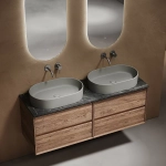 Столешница Sancos 160 TT160A1 без отверстия под смеситель, черный мрамор
