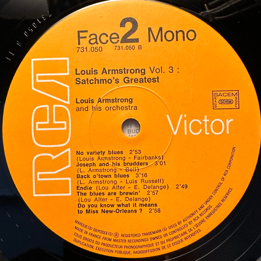 Louis Armstrong - Satchmo's Greatest Vol.3 (Франция 1971г.)