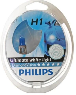Автолампа H1 12V 55W Philips 5000К Diamond Vision (P14,5s) (кт2шт) #12258DVS2 ORIGINAL