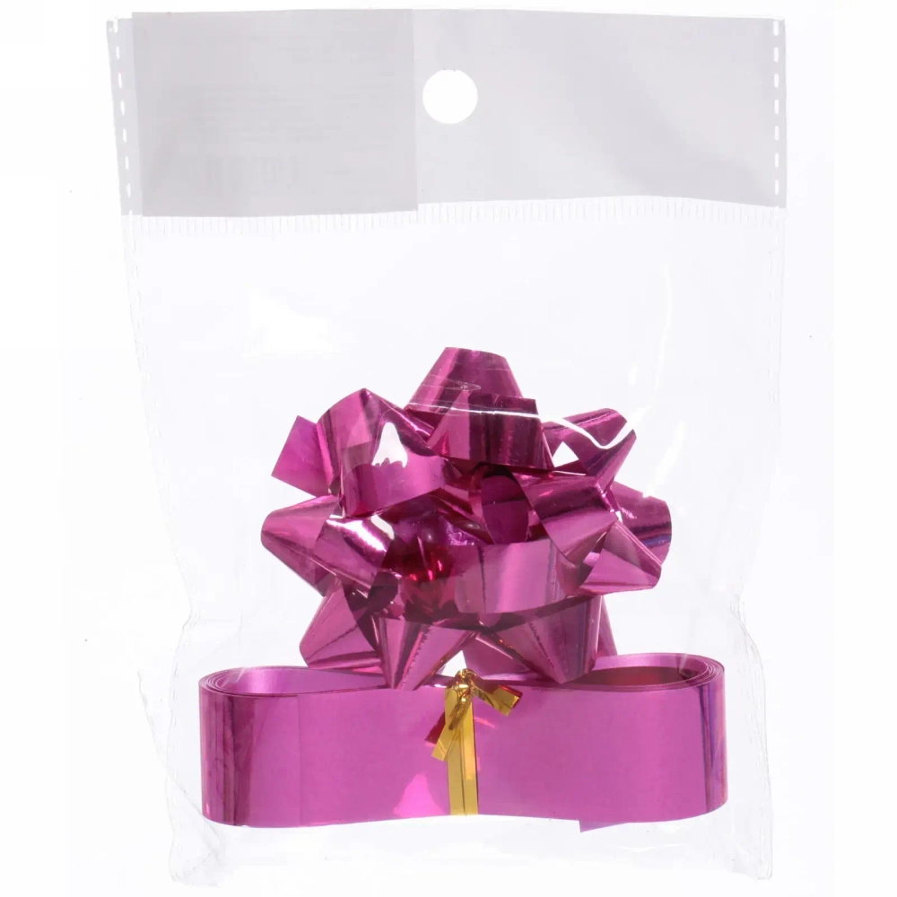 Набор для декорирования «Блеск» бант 6см, лента 2см (3м), Фуксия