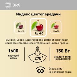 Лампа светодиодная ЭРА STD LED G120-20W-2700K-E27 20Вт шар теплый белый свет Е27 | Лампы cветодиодные Шар (G/P)