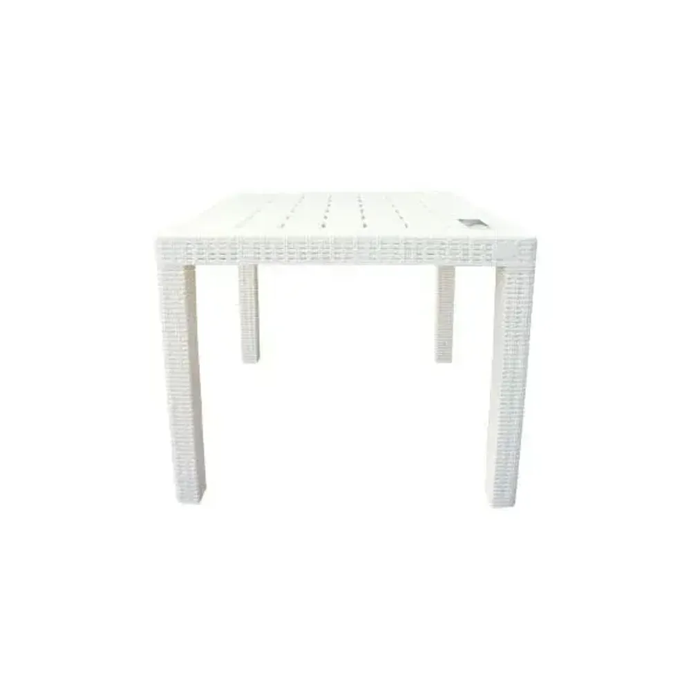 Стол пластиковый малый Rattan 789х701мм, сливочный