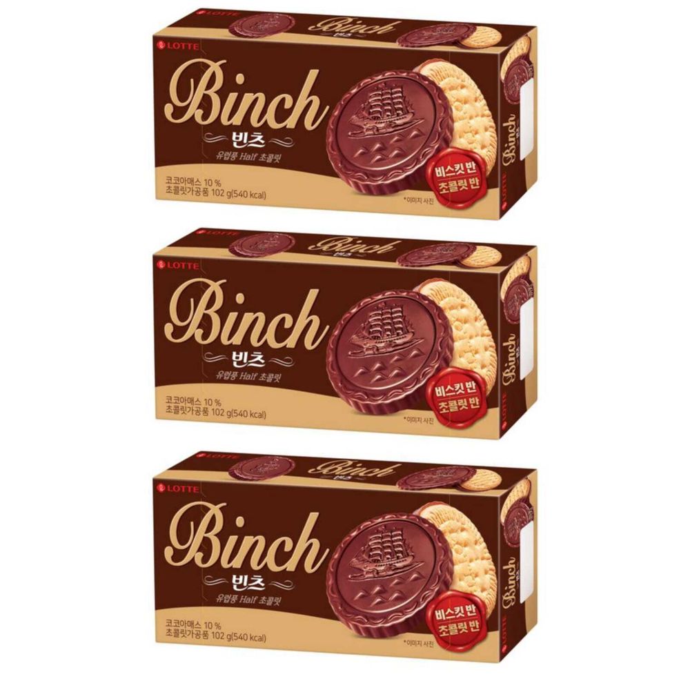 Печенье в шоколаде Lotte Binch 102 г, 3 шт