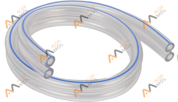 Шланг вакуумный спаренный 8х13 (прозрачный с синей полосой), Китай