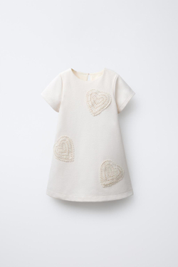 ZARA ПЛАТЬЕ С БАНТОМ, ЭКРЮ