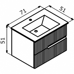 Тумба с раковиной Orka Moonlight 70 5001496 подвесная Бежевая матовая
