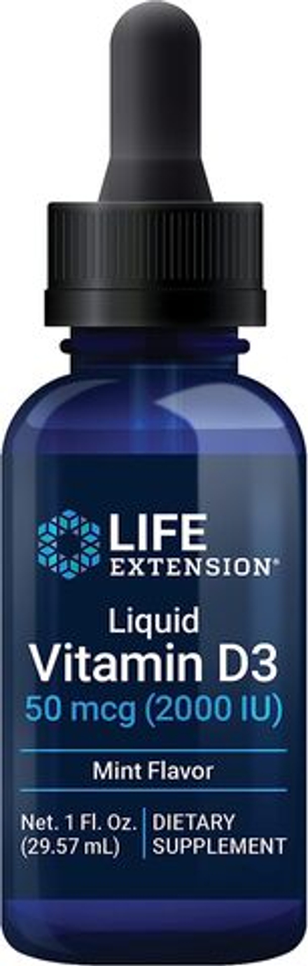 Life Extension, Жидкий витамин D3 2000 МЕ, Liquid Vitamin D3 2000 iu, 29,57 мл