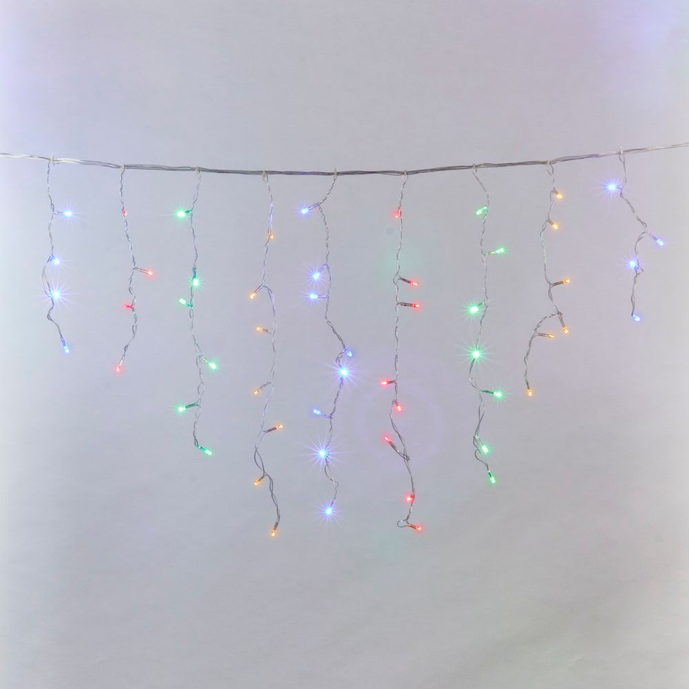 ULD-B3010-200-DTA MULTI IP20 Бахрома светодиодная с контроллером. 3 м. 200 светодиодов. Разноцветный свет. Провод прозрачный. TM Uniel.