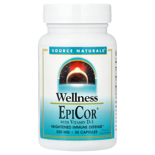 Source Naturals, Wellness, EpiCor® с витамином D3, 30 капсул