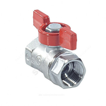 Кран шаровой латунь хром R251D Ду 20 Ру42 ВР бабочка красная Giacomini R251X004