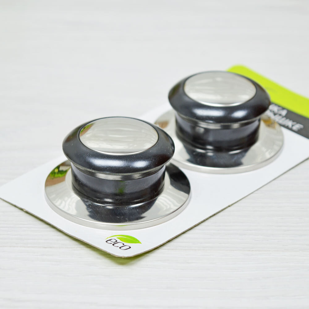 Ручка для стеклянной крышки 5см 2шт нерж/полипроп.