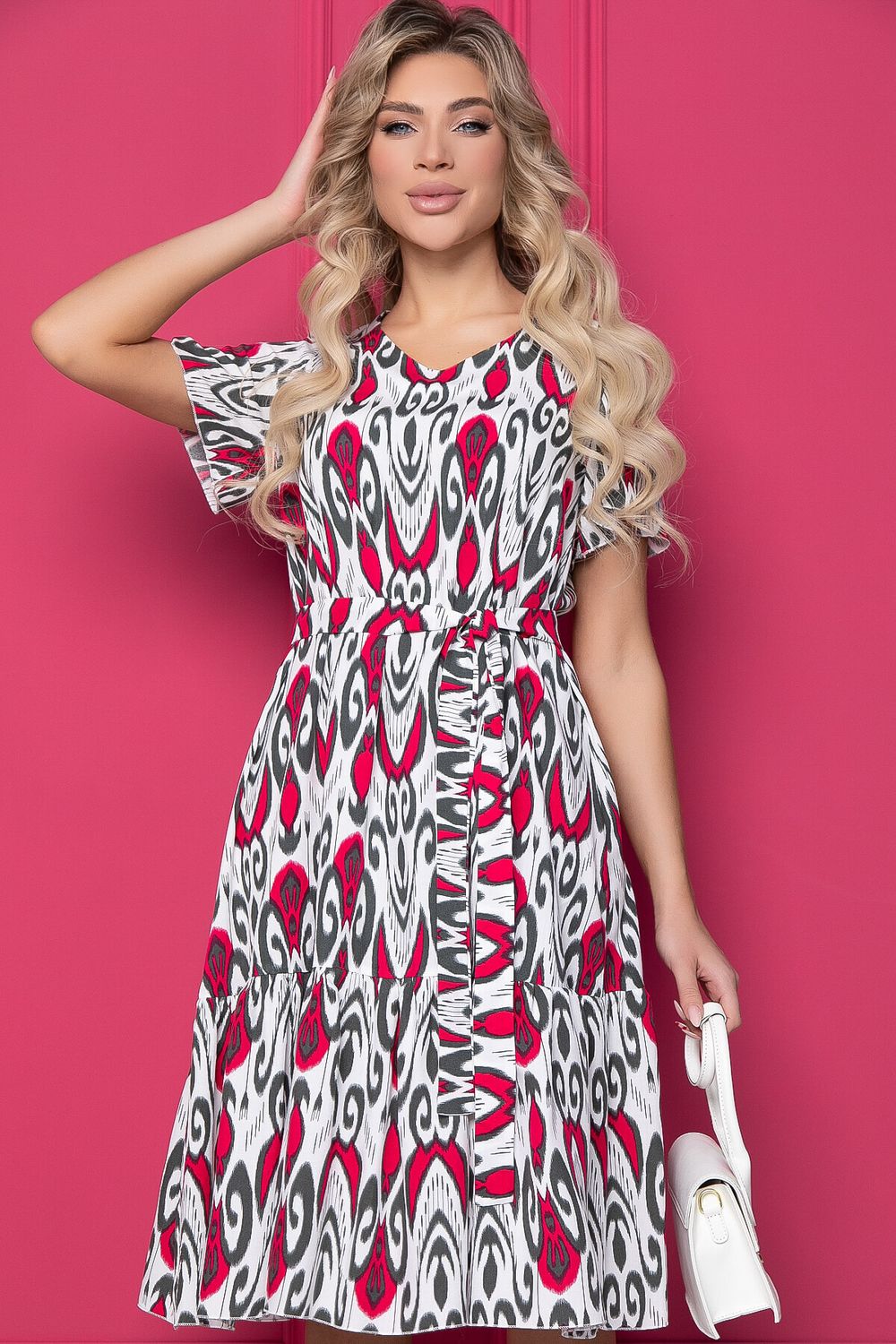 Платье "Малика" (бело-красное) П8832 LT Collection (Акция)