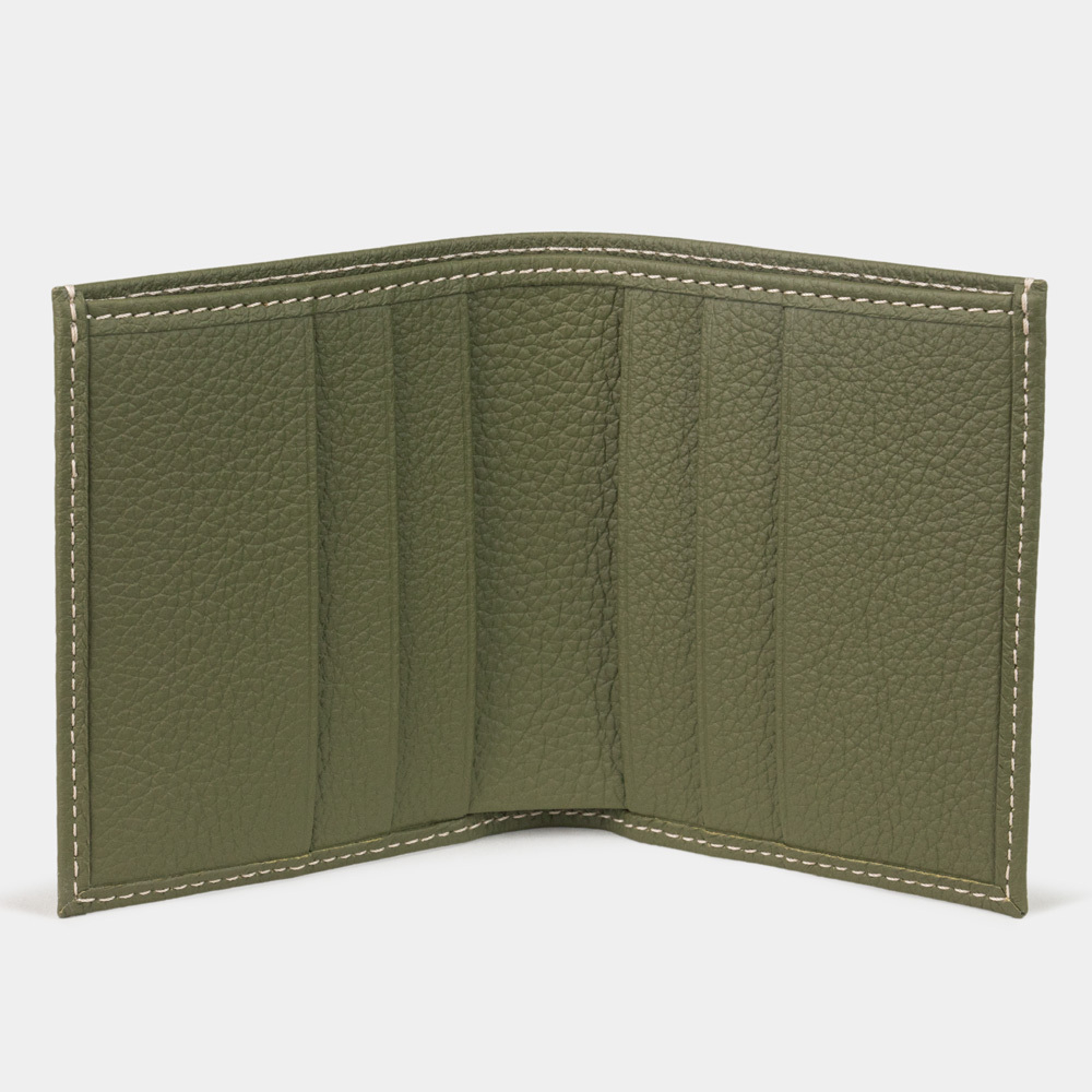 Портмоне мужское из натуральной кожи теленка, зеленого цвета