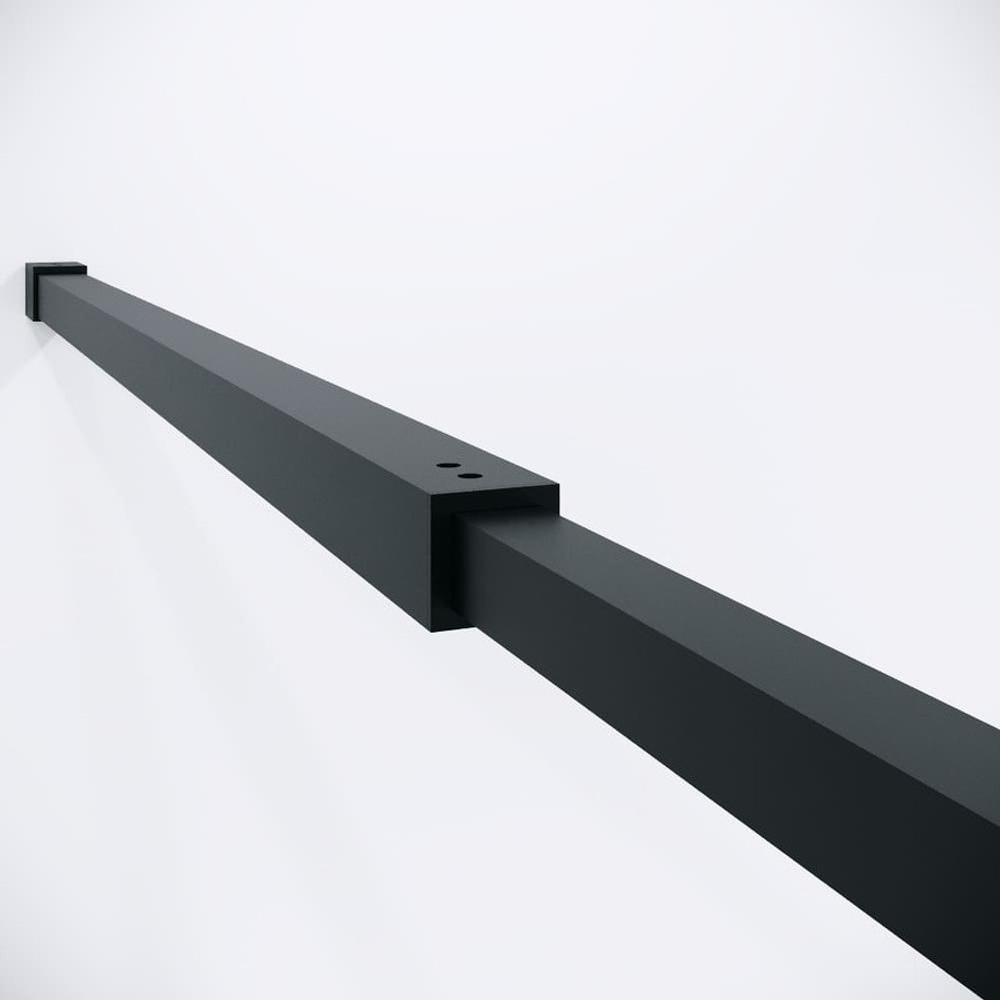 Душевая перегородка Niagara Nova NG-481-90FBLACK (90х200) черный матовый,стекло рифленое/тонированное,1 место