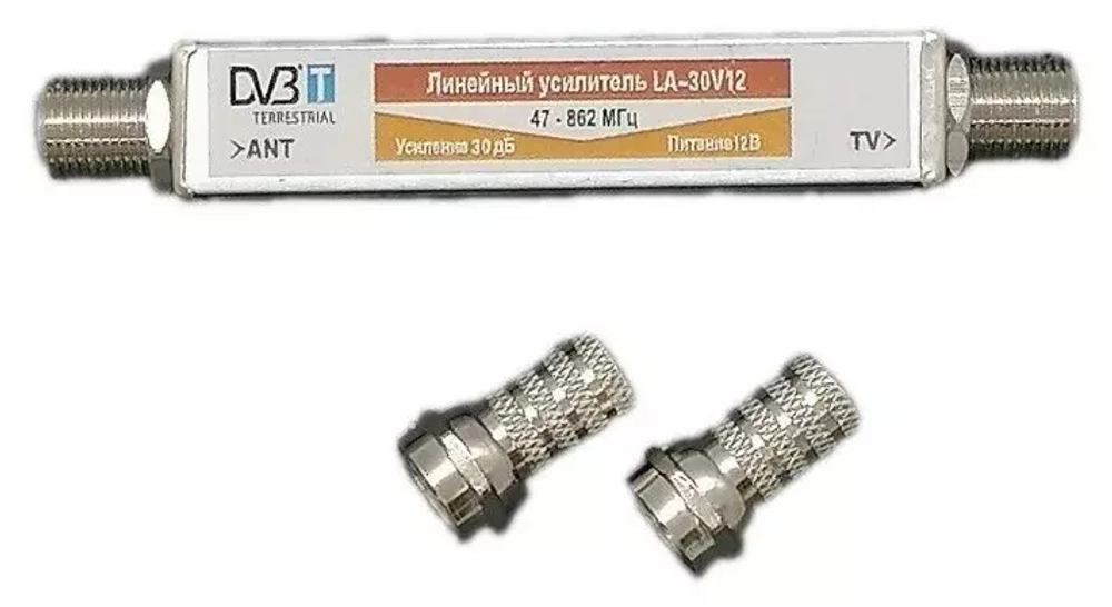 Усилитель антенный в разрез кабеля 12-В 30-Db