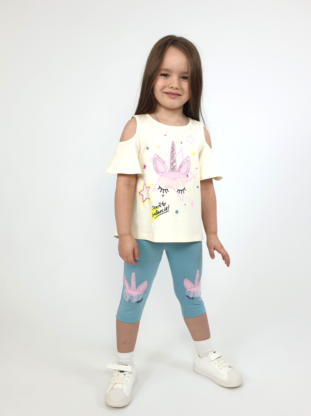 02-124-7 Комплект для девочки (джемпер+ лосины)