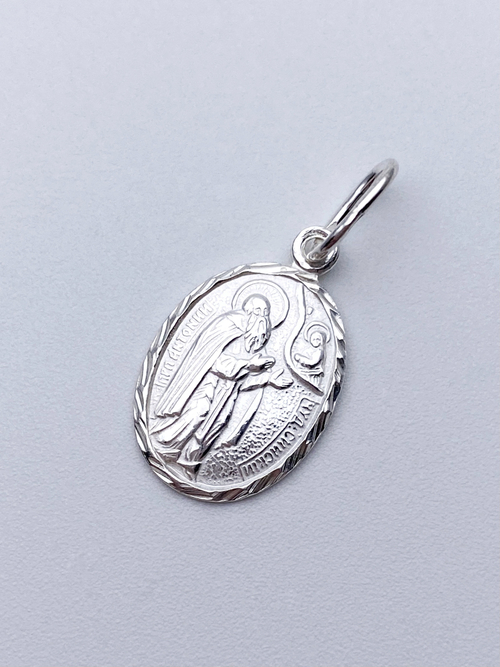 Образок из серебра/Без покрытия/С подвижным ухом/Антоний