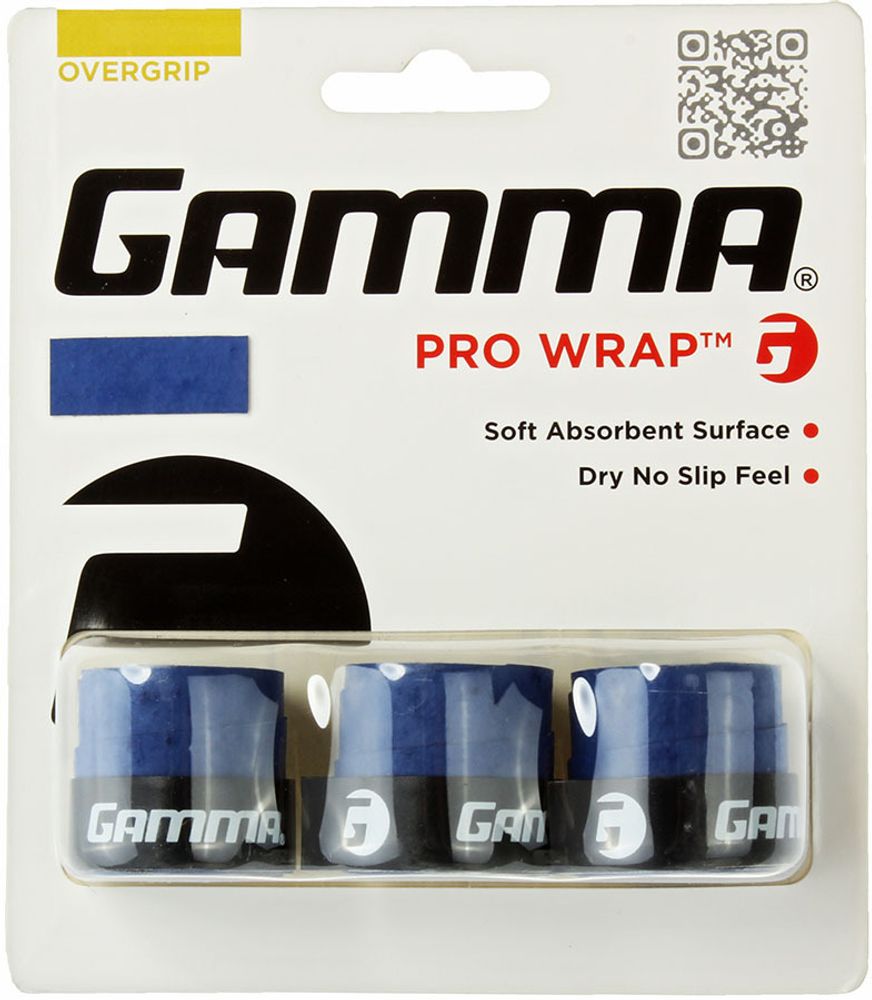 Теннисные намотки Gamma Pro Wrap blue 3P