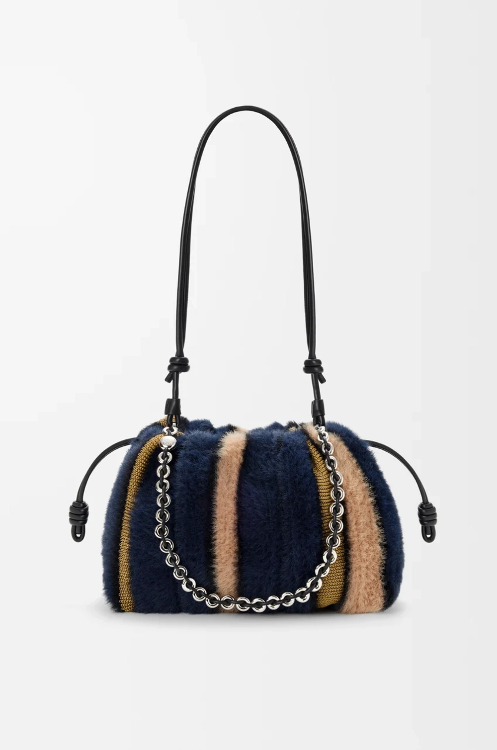 Loewe Средняя сумка Flamenco из жаккардовой вязки, темно-синий