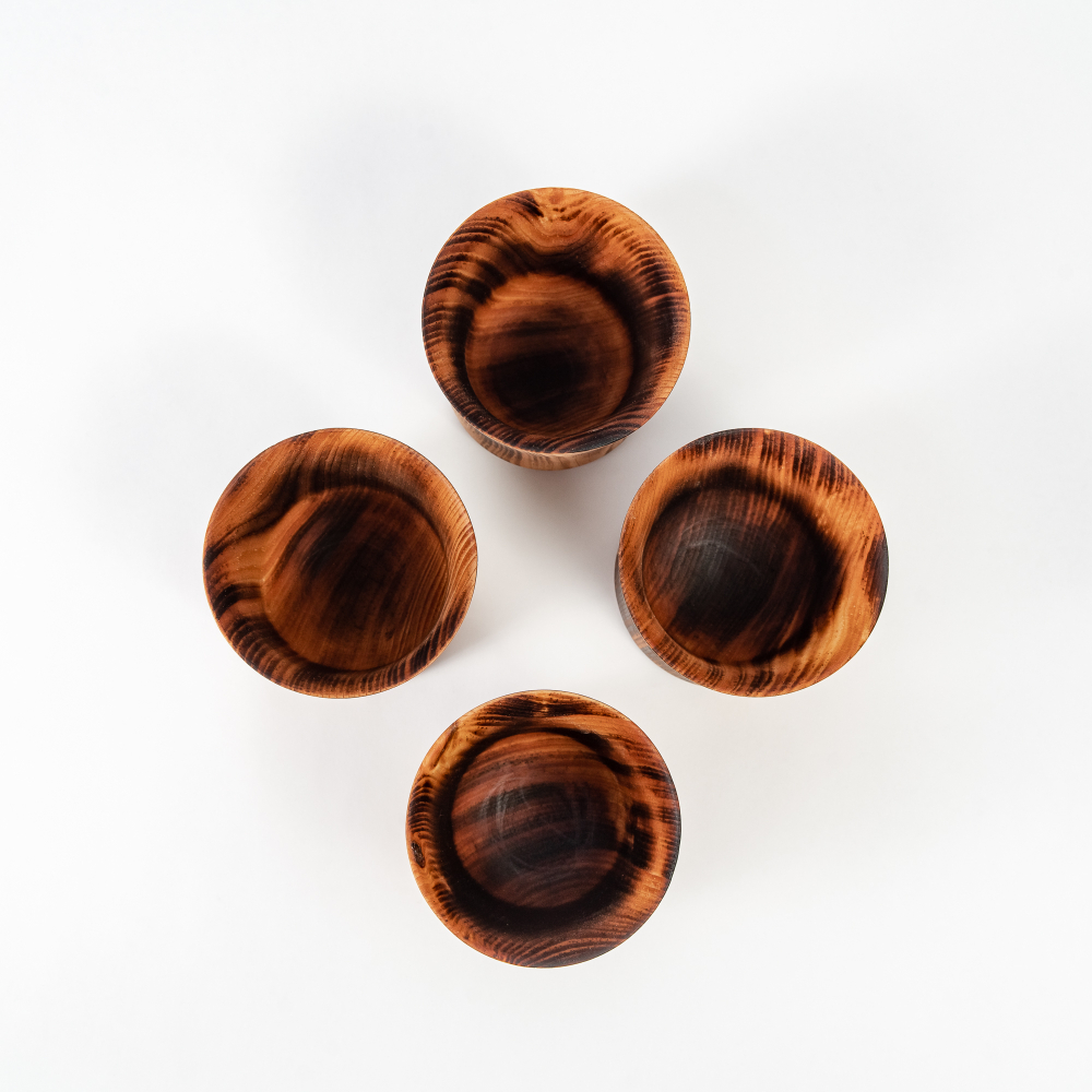 Набор деревянных стаканов из древесины кедра для напитков NC35