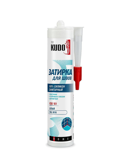 Герметик-затирка для швов KUDO HOME KSK-162 силиконовый санитарный, чёрный RAL 9011 новинка!