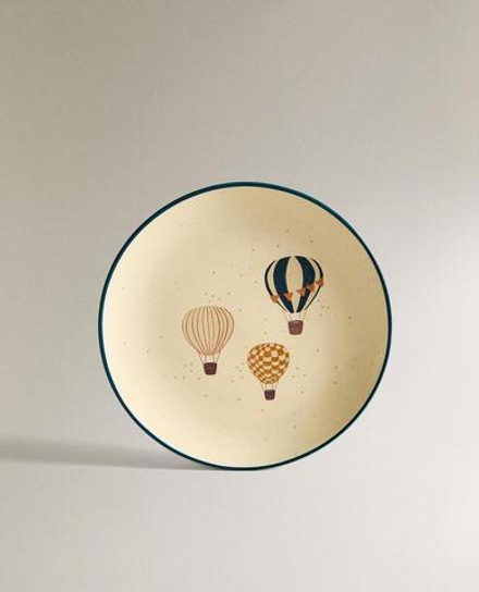 ZARA HOME ДЕТСКАЯ ТАРЕЛКА ИЗ КЕРАМИКИ «ВОЗДУШНЫЕ ШАРЫ», РАЗНОЦВЕТНЫЙ