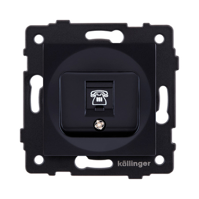 Розетка телефонная RJ11, черный Kollinger REA-009BK для Aspekt, Eleganz, Reflex