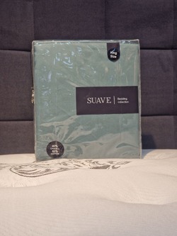 4870216966300 Комплект постельного белья SUAVE Tencel plain Евро Серо-бирюзовый